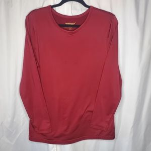 Thermajane Fleece Crew Neck Red Thermal Top Size XXL